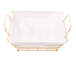 Stainless Square Wire Bread Basket + Cover