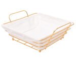 Stainless Square Wire Bread Basket + Cover - Image 3
