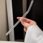 Glass Cup with Wooden Lid + Straw 400ml - Image 2