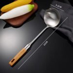 40 cm, Stainless ladle with wooden handle - Image 4