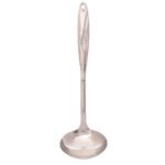 Ribbed handle stainless ladle