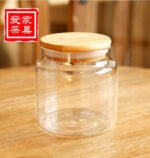 10x12cm, Glass Legume Jar with Sealed Wooden Lid - Image 2