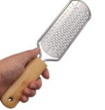 Stainless ginger–garlic grater with wooden handle - Image 2