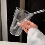 Glass Cup with Wooden Lid + Straw 400ml - Image 5