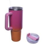 Travel Mug 1200ml Stainless Two-Color + Straw - Image 3