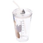 Plain Glass Mug with Lid + Straw - Image 3