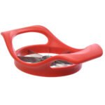 Stainless apple slicer with plastic frame and top handle - Image 3
