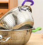 Colored Handle Pasta Strainer - Image 3