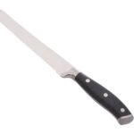 5-inch serrated stainless knife with black stainless–Bakelite handle