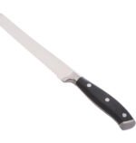 5-inch serrated stainless knife with black stainless–Bakelite handle