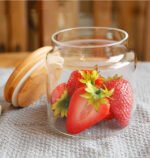 10x12cm, Glass Legume Jar with Sealed Wooden Lid - Image 3