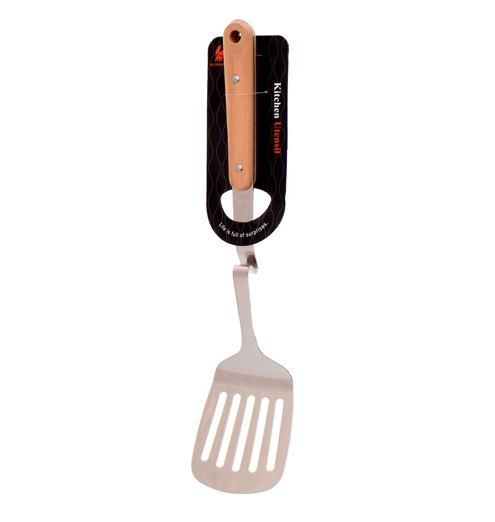 Frame 884 Hanging Handle Spatula Stainless 18/10 with Wooden Handle - Image 1