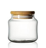 10x12cm, Glass Legume Jar with Sealed Wooden Lid