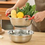 Colored Handle Pasta Strainer