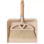 Floor dustpan + broom with wooden handle