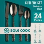 24pcs, Stainless Cutlery Set Spoon-Fork-Knife